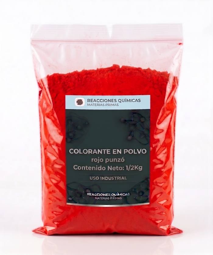 Colorante en Polvo — Rojo Punzó — 1/2 Kg